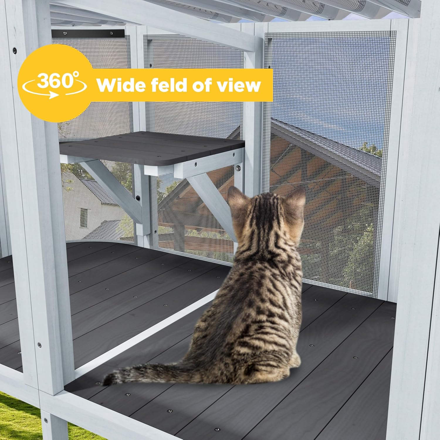 Cat Window Box, Wooden Window Perch for Indoor Cats, Expandable Window Box Enclosure, Comfortable Small Pet Perch House for Multi Kittens - Image 6