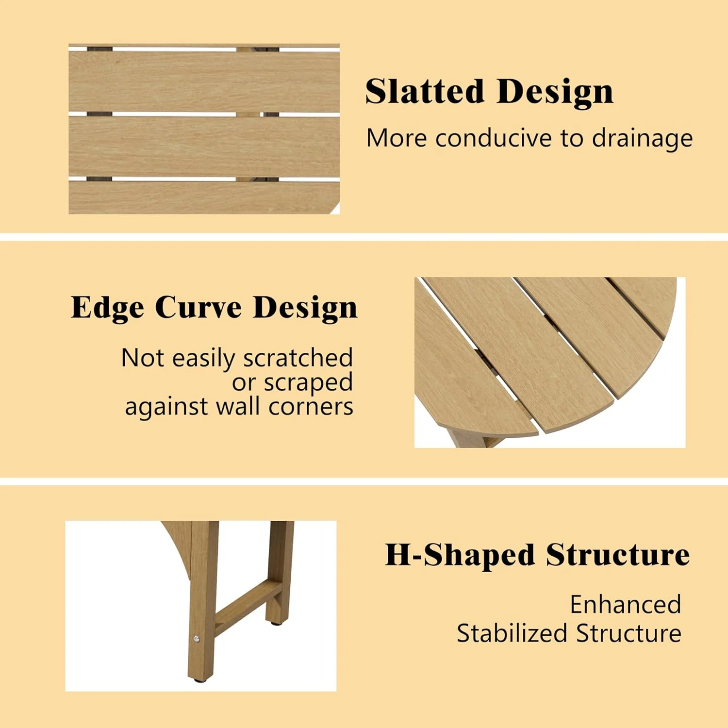 HIPS Patio Garden Bench Furniture,Shower Chair,All Weather Used 2-Person Park Bench with Wood Grains for Lawn，Porch, Garden,Backyard，Entryway,Outside，Easy Assembly (Wood) - Image 7