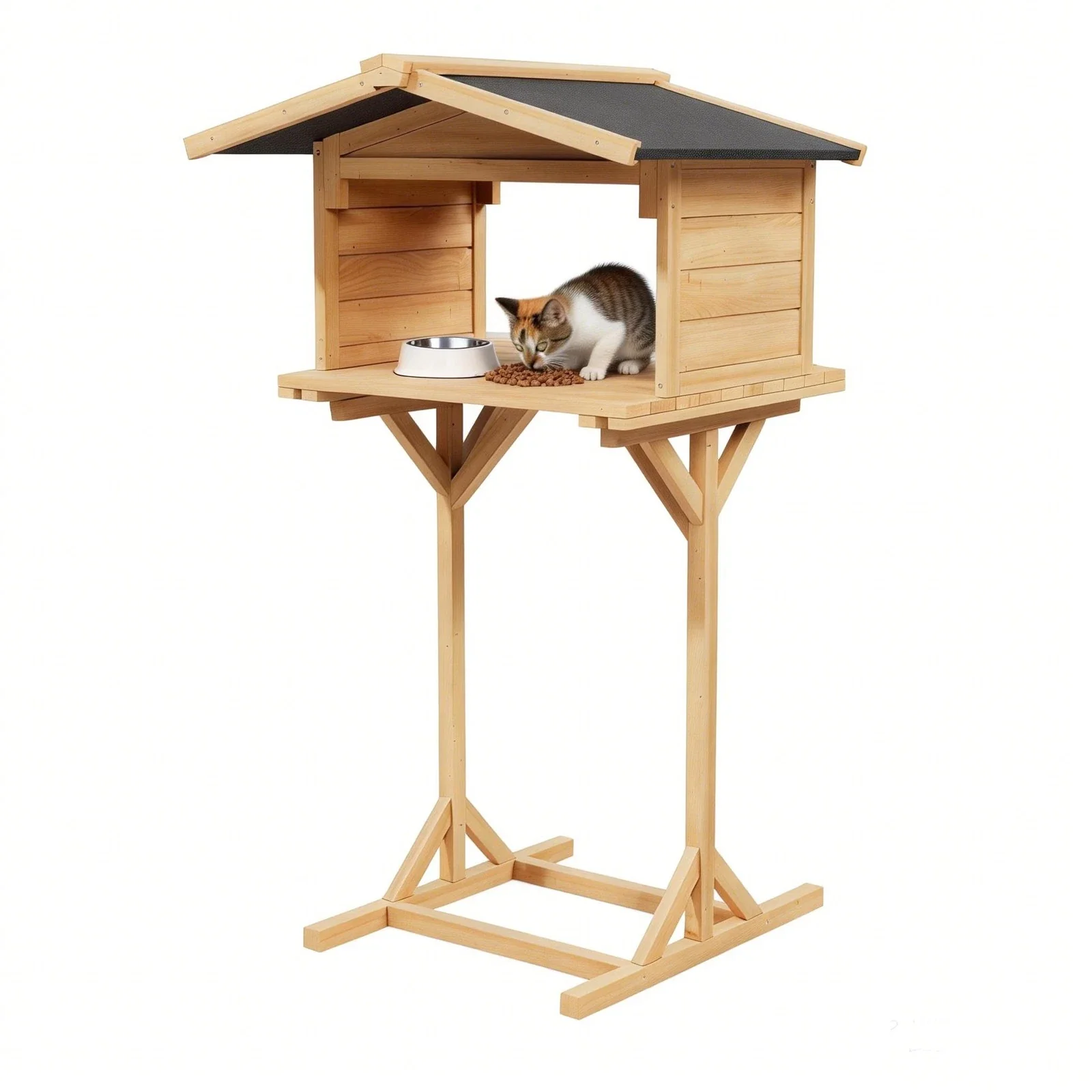 Outdoor Feral Cat Feeding Station & Shelter - Weatherproof Safe Haven for Cats - Image 2