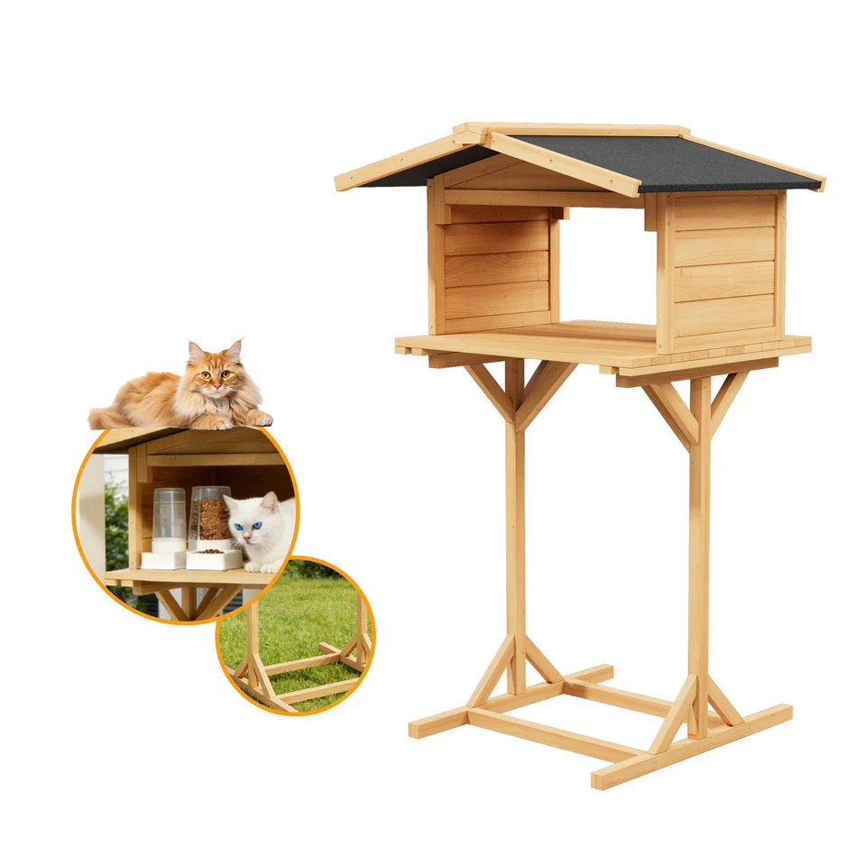Outdoor Feral Cat Feeding Station & Shelter - Weatherproof Safe Haven for Cats - Image 3