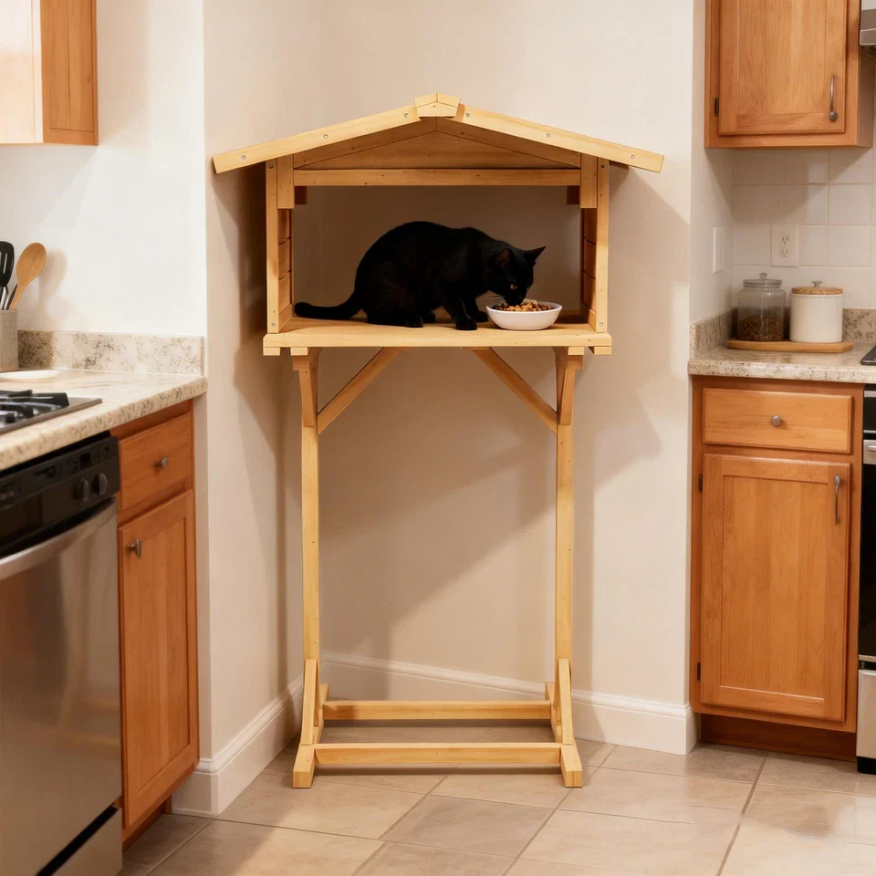 Outdoor Feral Cat Feeding Station & Shelter - Weatherproof Safe Haven for Cats - Image 4