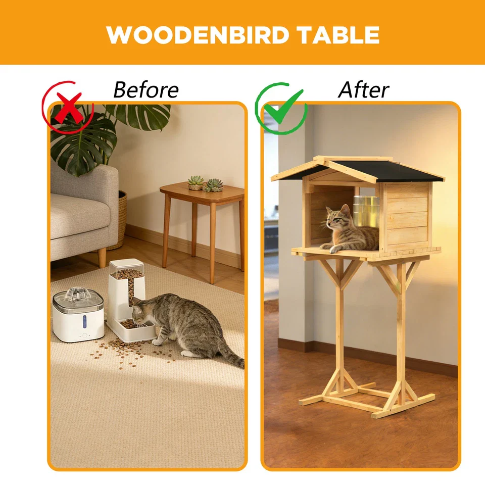 Outdoor Feral Cat Feeding Station & Shelter - Weatherproof Safe Haven for Cats - Image 8